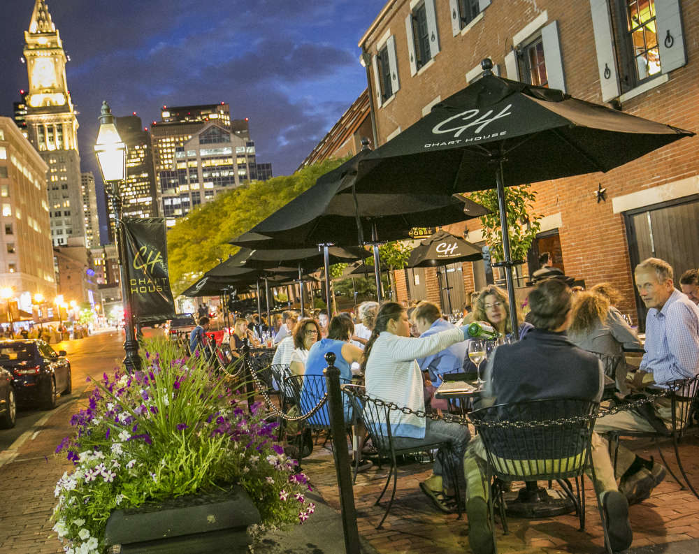 Diners at Chart House in Boston