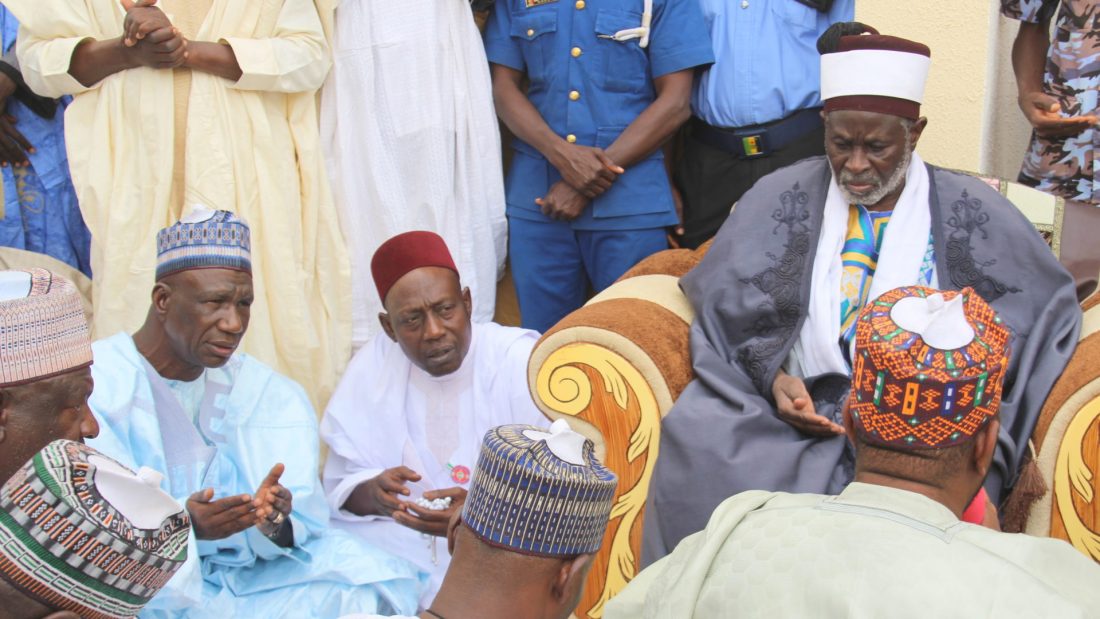 Ansaru Emir of Potiskum addressing his subject after return from attack. PHOTO JOE HEMBA