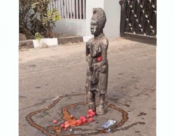 The ritual offering found on Valentine's Day, Feb 14, 2020 at University of Ibadan Gate | Tribune 