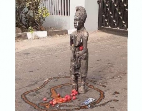 The ritual offering found on Valentine's Day, Feb 14, 2020 at University of Ibadan Gate | Tribune