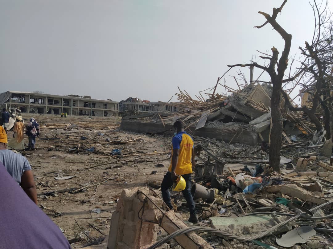 Scene from the Abule Ado gas pipeline explosion in Lagos on Sunday, March 15, 2020. | Twitter