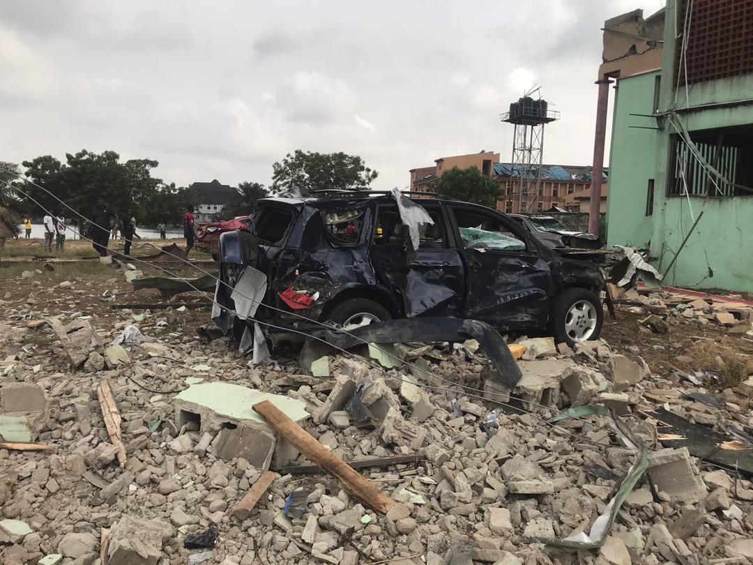 Scene from the Abule Ado gas pipeline explosion in Lagos on Sunday, March 15, 2020. | Twitter