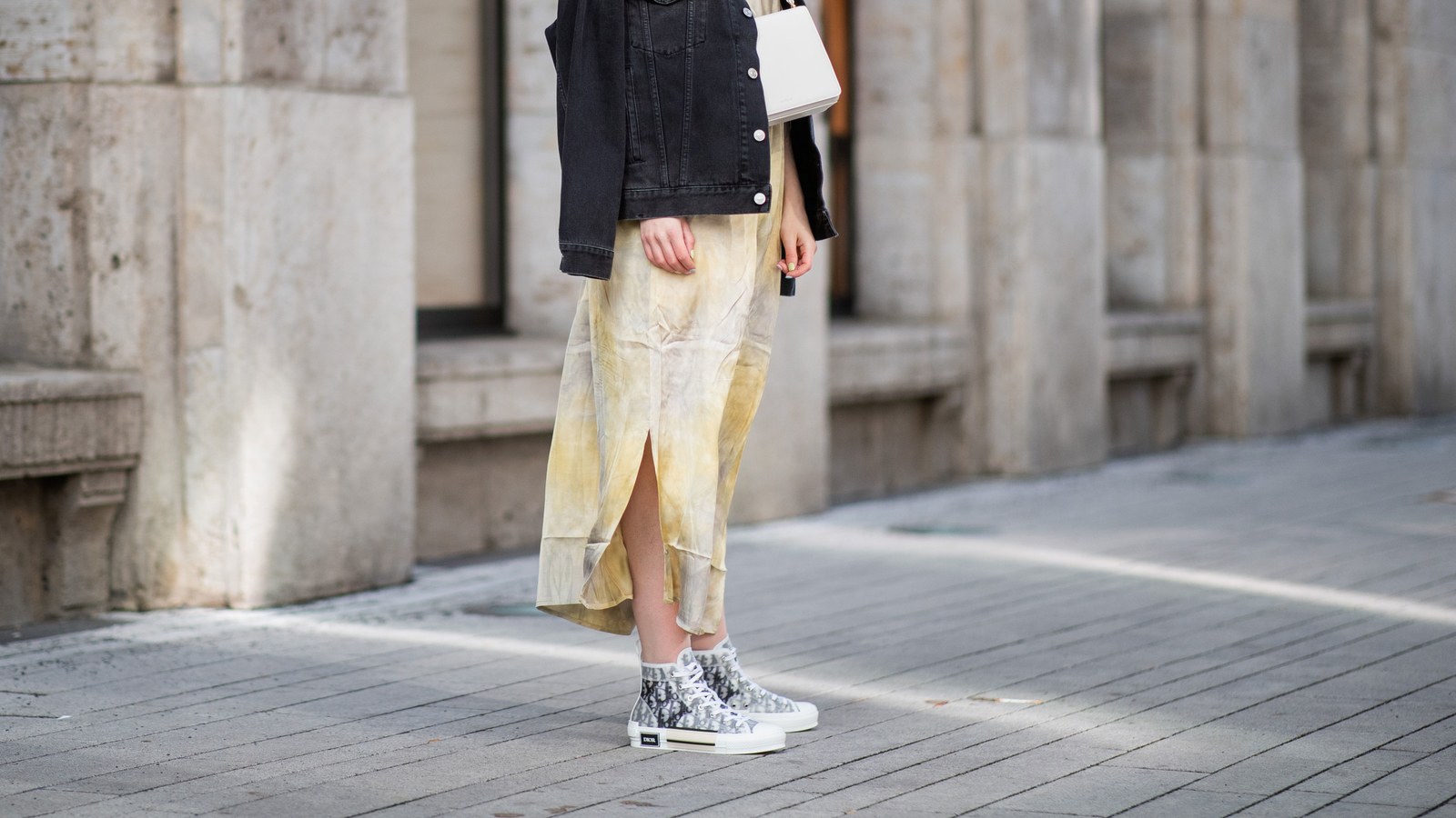 dress and sneakers