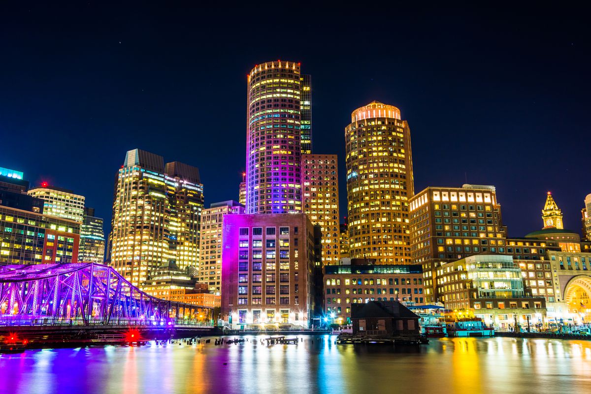 A view of the harbour of Boston City, United States of America