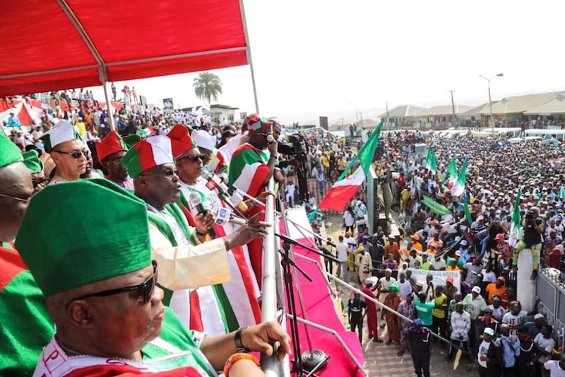 FILE: Supporters of the People's Democratic Party (PDP) attend a campaign rally