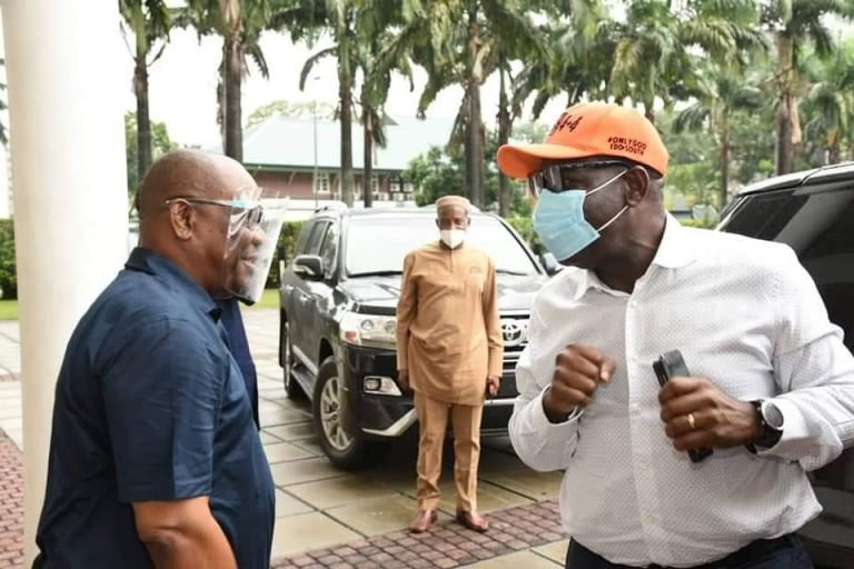 Governor Obaseki meets with Governor Wike in Rivers state on Sunday, June 14, 2020