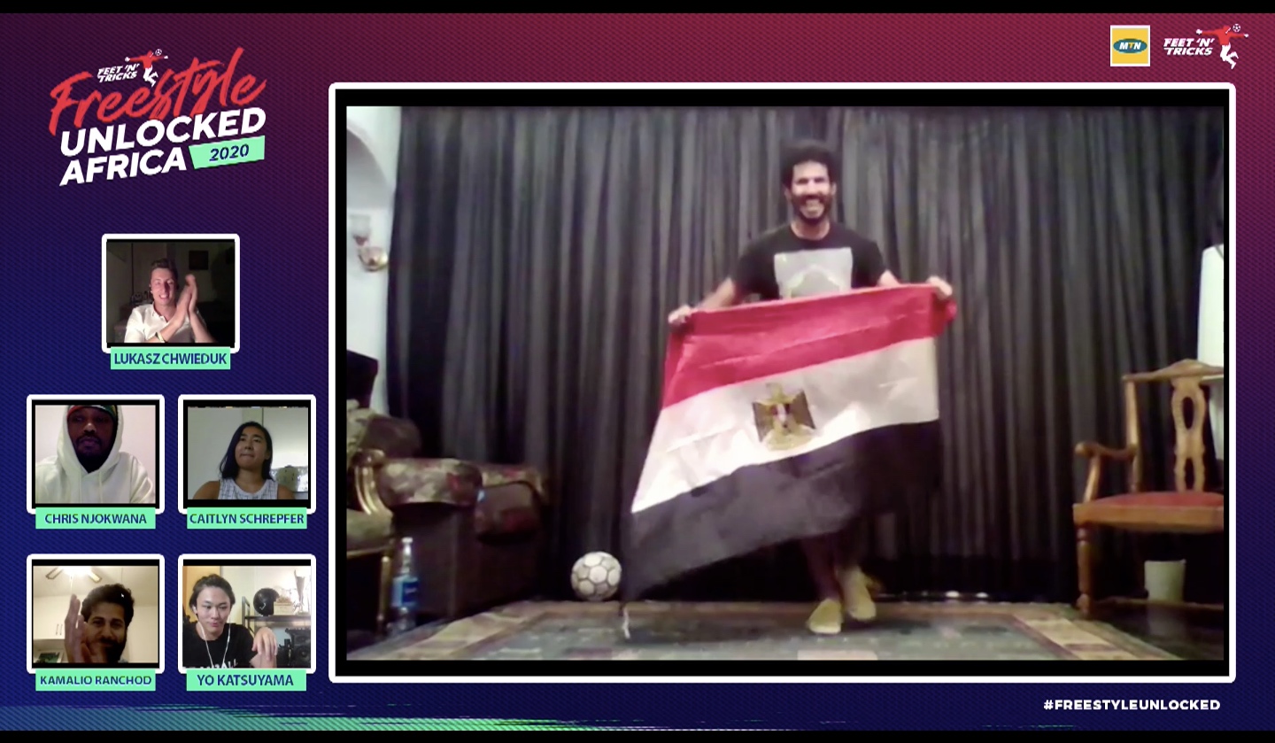 Egypt's Mohannad Hosam Ali celebrates his victory at the Men's finals of the African Freestyle Football Championships Sunday Aug 2, 2020 | Screengrab from YouTube