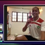 Morocco’s Fatima Akif celebrates her victory at the Women’s finals of the African Freestyle Football Championships Sunday Aug 2, 2020