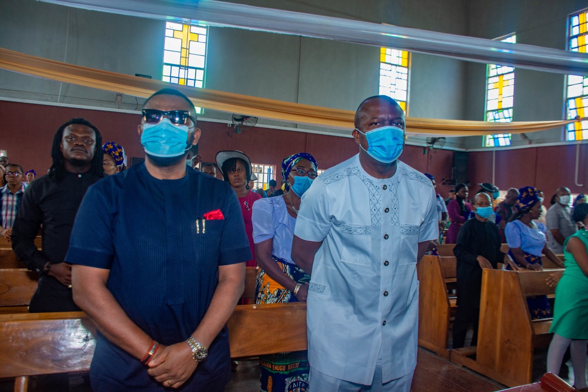 Valentine Ozigbo, the immediate past President and Group CEO of Transcorp Plc, celebrates Mothers Day with Catholic Women at the St Mary's Catholic Church Enugu on Sun, April 18, 2021