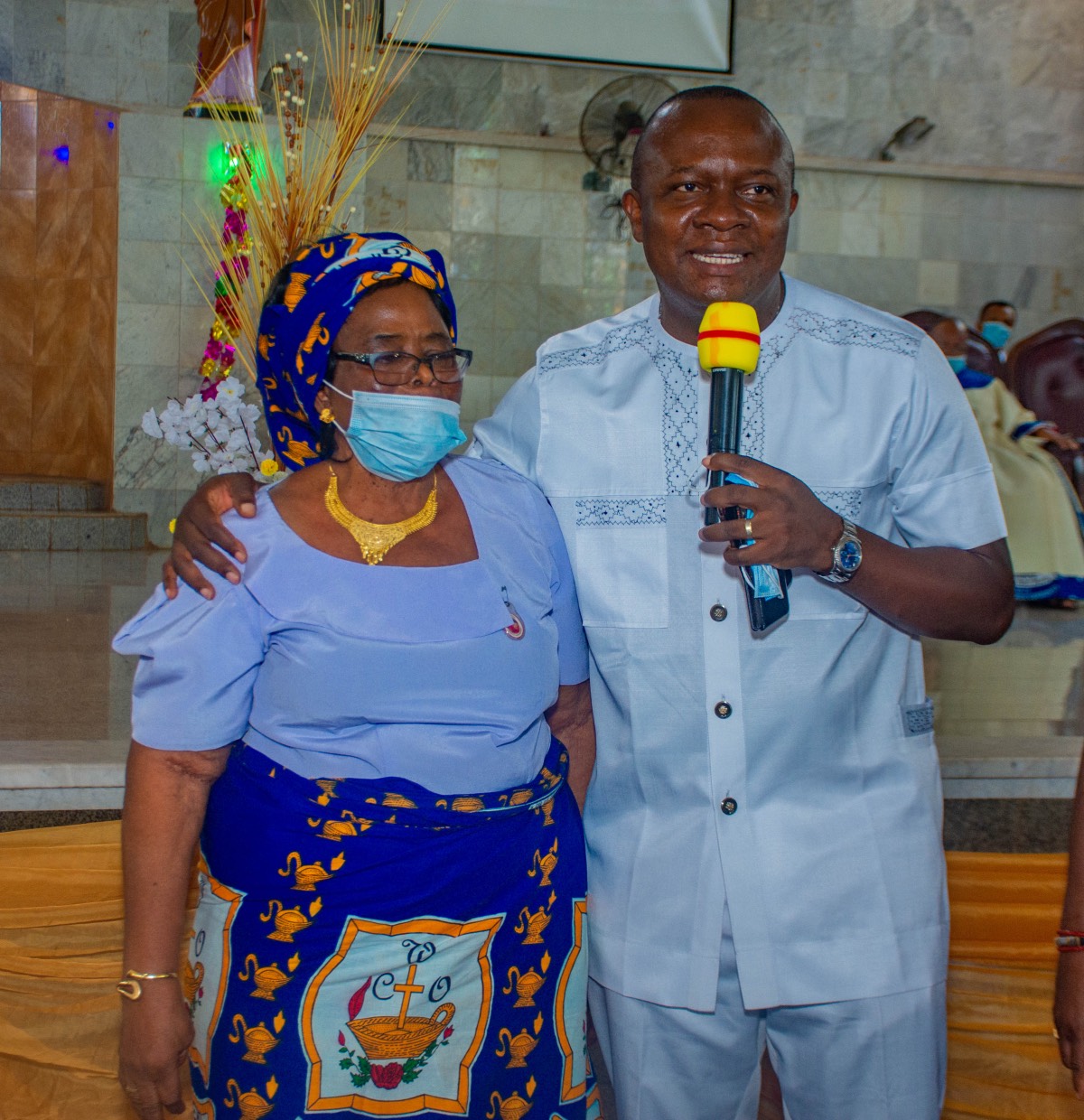 Valentine Ozigbo, the immediate past President and Group CEO of Transcorp Plc, celebrates Mothers Day with Catholic Women at the St Mary's Catholic Church Enugu on Sun, April 18, 2021