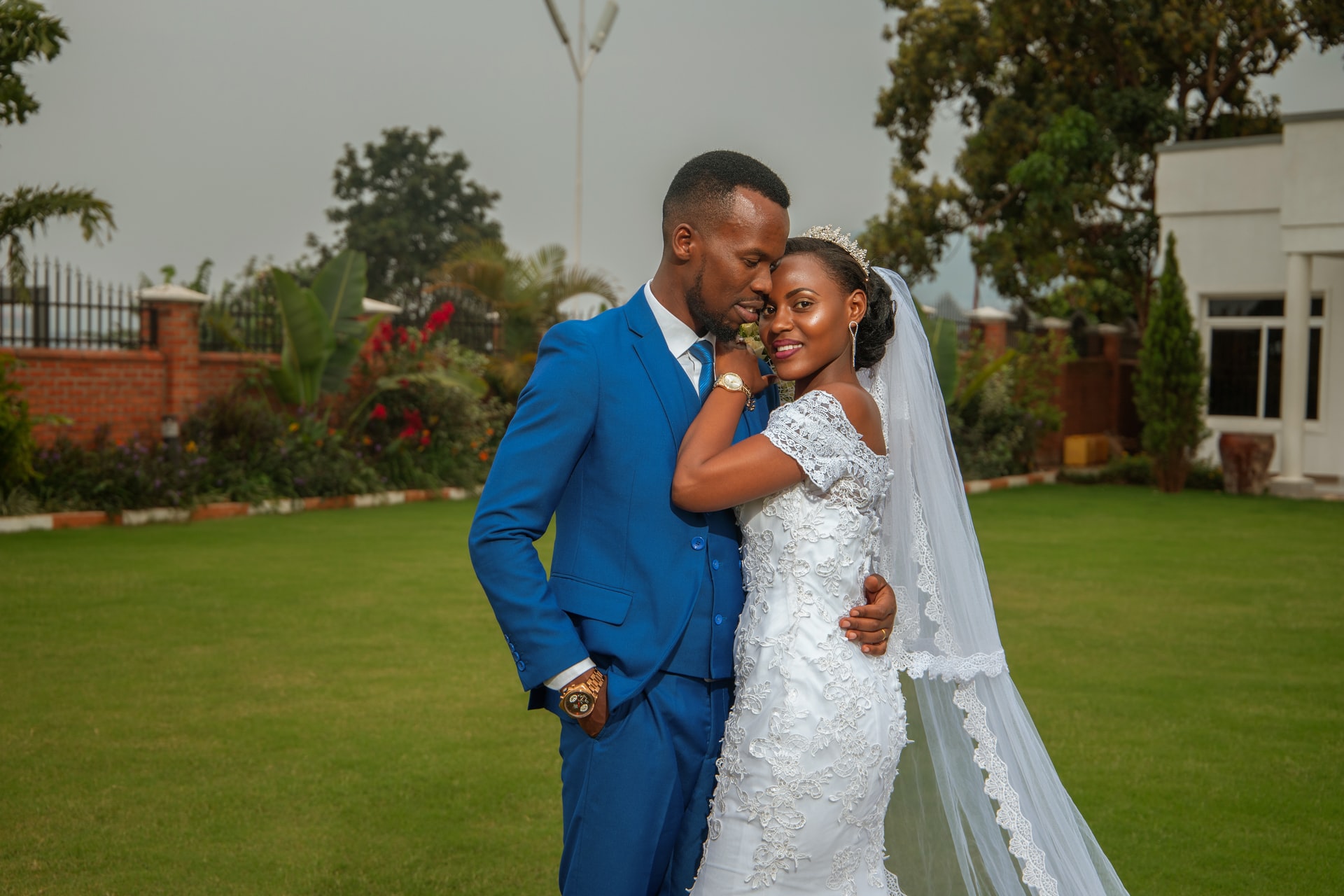 black couple in wedding