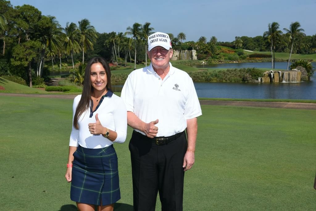 Trump Heiress Yashchyshyn with Trump at Trump’s International Golf Club, May 2021.