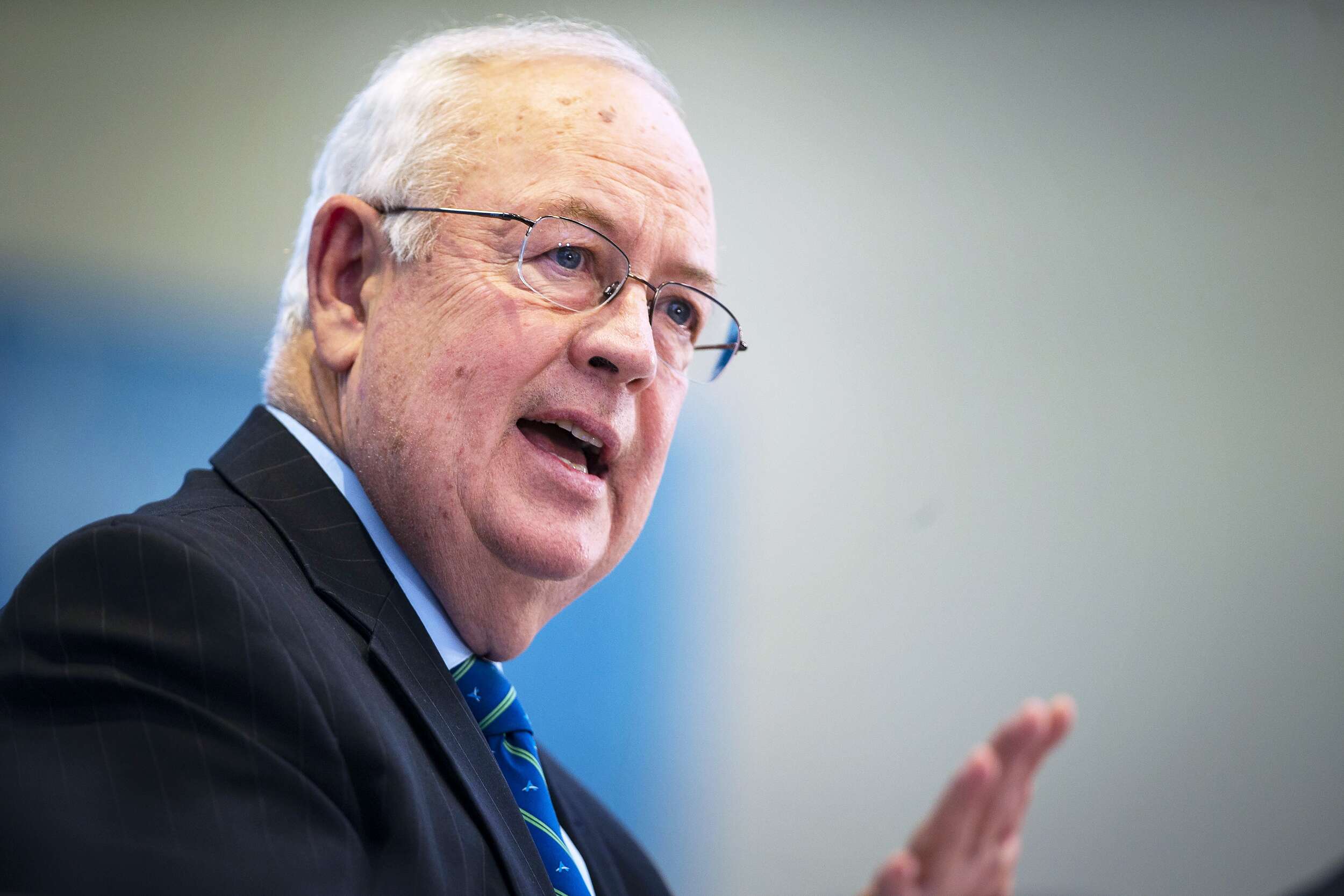 Ken Starr, former independent counsel who investigated former U.S. President Bill Clinton, speaks during an American Enterprise Institute event in Washington, D.C. on Sept. 18, 2018.Al Drago / Bloomberg via Getty Images