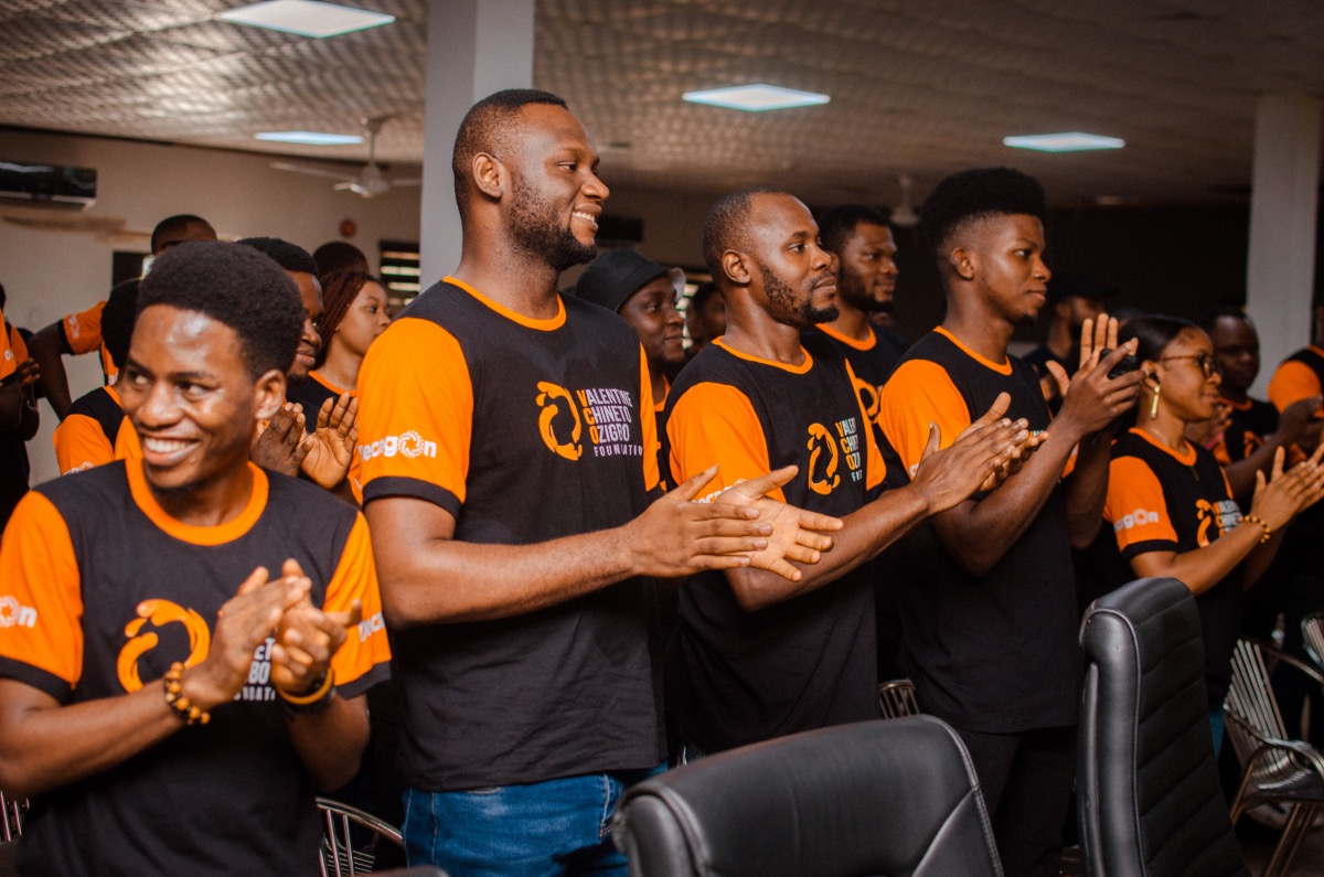 A cross section of Anambra Future Tech Scholars at Decagon pictured when Valentine Ozigbo visited the institute in Benin on Nov 19, 2023