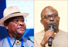 Nigerian Presidency Declares Sim Fubara Leader of APC in Rivers, ‘Wike Not a Member’ prophesy, rivers, budget presentation, Security Firm, High Court, State High Court, Rivers State, Truce, Composite: Nyesom Wike (left), Simi Fubara | Carlo Pozzoni/AIPS Media & Simi Media Volunteers