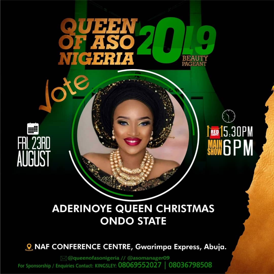 A 2019 promotional flier for Queen of Aso Nigeria featuing Queen Christmas