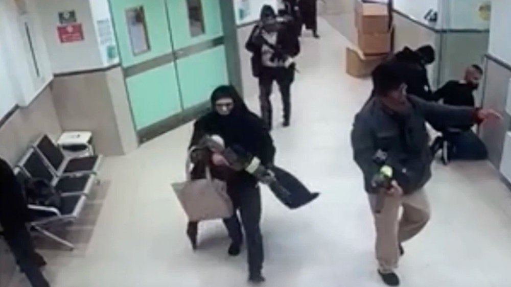 CCTV appears to show Israeli commandos in disguise carrying assault weapons as they raided the Ibn Sina hospital in Jenin, January 30, 2024.