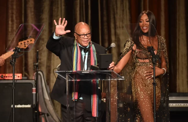 With Naomi Campbell at the American Icon awards gala, Los Angeles, 2019 Photograph: Startraks Photo/Rex/Shutterstock