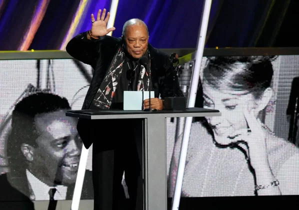 Jones speaks during his induction at the 2013 Rock & Roll Hall of Fame, Los Angeles