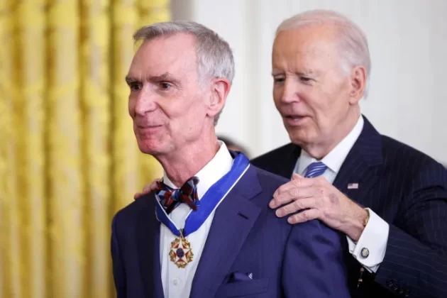 Science educator Bill Nye was awarded the Presidential Medal of Freedom by Biden on January 4, 2025. | Getty Images