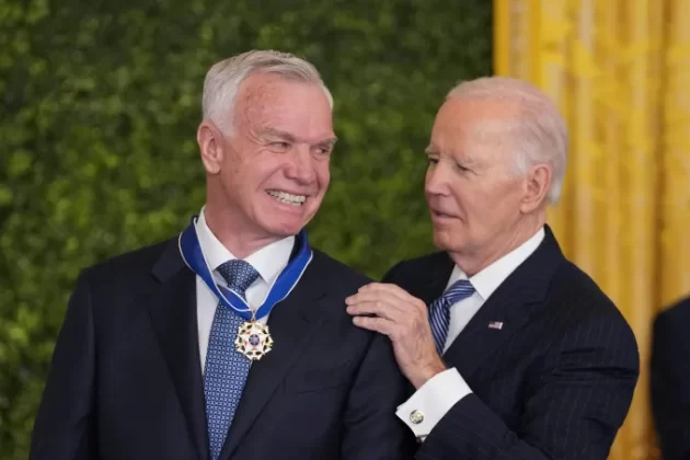 Human rights activist Tim Gill was awarded the Presidential Medal of Freedom by Biden on January 4, 2025. | AFP via Getty Images