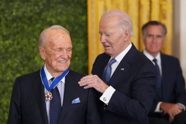 Writer, director, author, and playwright George Stevens, Jr. was awarded the Presidential Medal of Freedom by Biden on January 4, 2025. | AFP via Getty Images