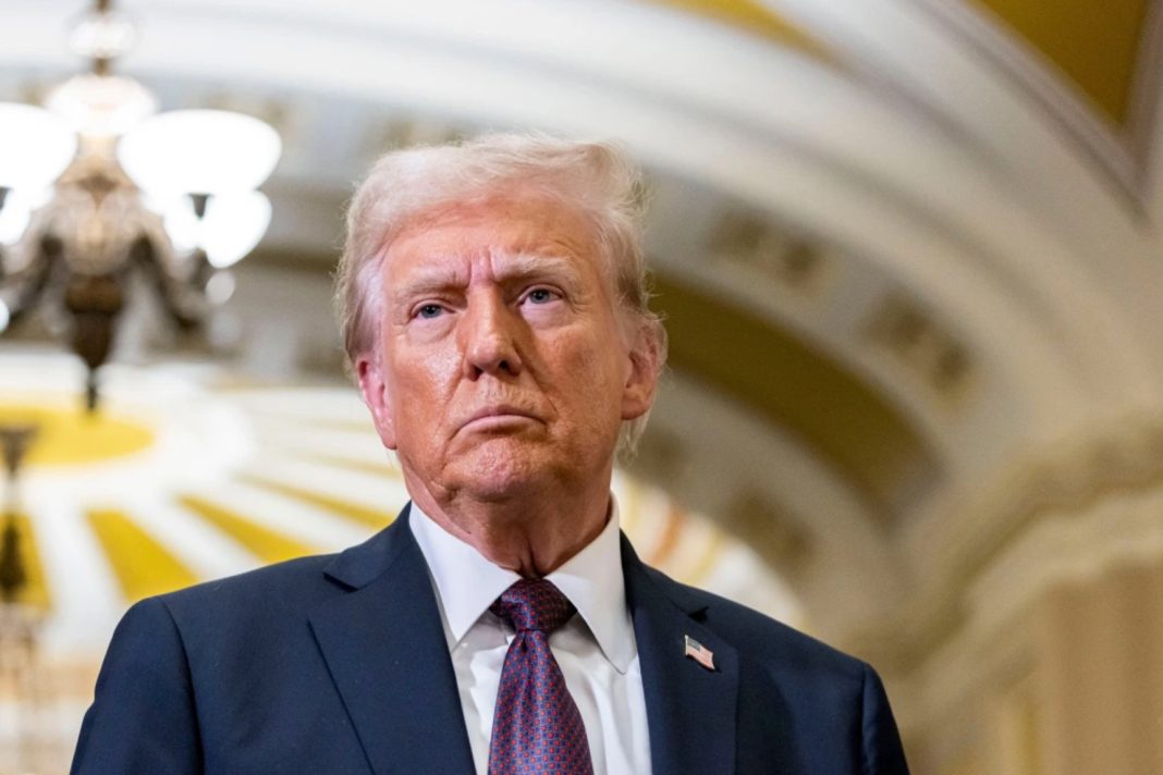 tariffs, term, anti-discrimination, discrimination, President-elect Donald Trump at the Capitol on Jan. 8, 2025. | Valerie Plesch / Bloomberg via Getty Images   