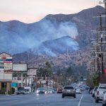The Hurst fire burns in the hills The Trent