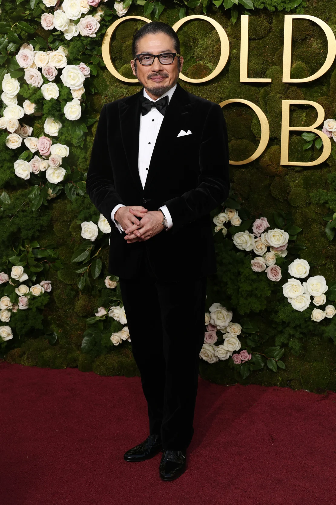 Hiroyuki Sanada in a velvet Ralph Lauren tuxedo. Kevin Mazur/Getty Images