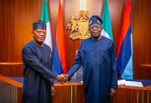 Ambassadorial List: Tinubu Sends Ibas’ Name, More Nominees to National Assembly President Bola Tinubu swears in the Sole Administrator of Rivers State, Vice Admiral Ibok-Ete Ibas (Rtd.), at the State House, Abuja on Wednesday, March 19, 2025. Ibas is expected to take charge of the declared State of Emergency in Rivers State. | State House Photo