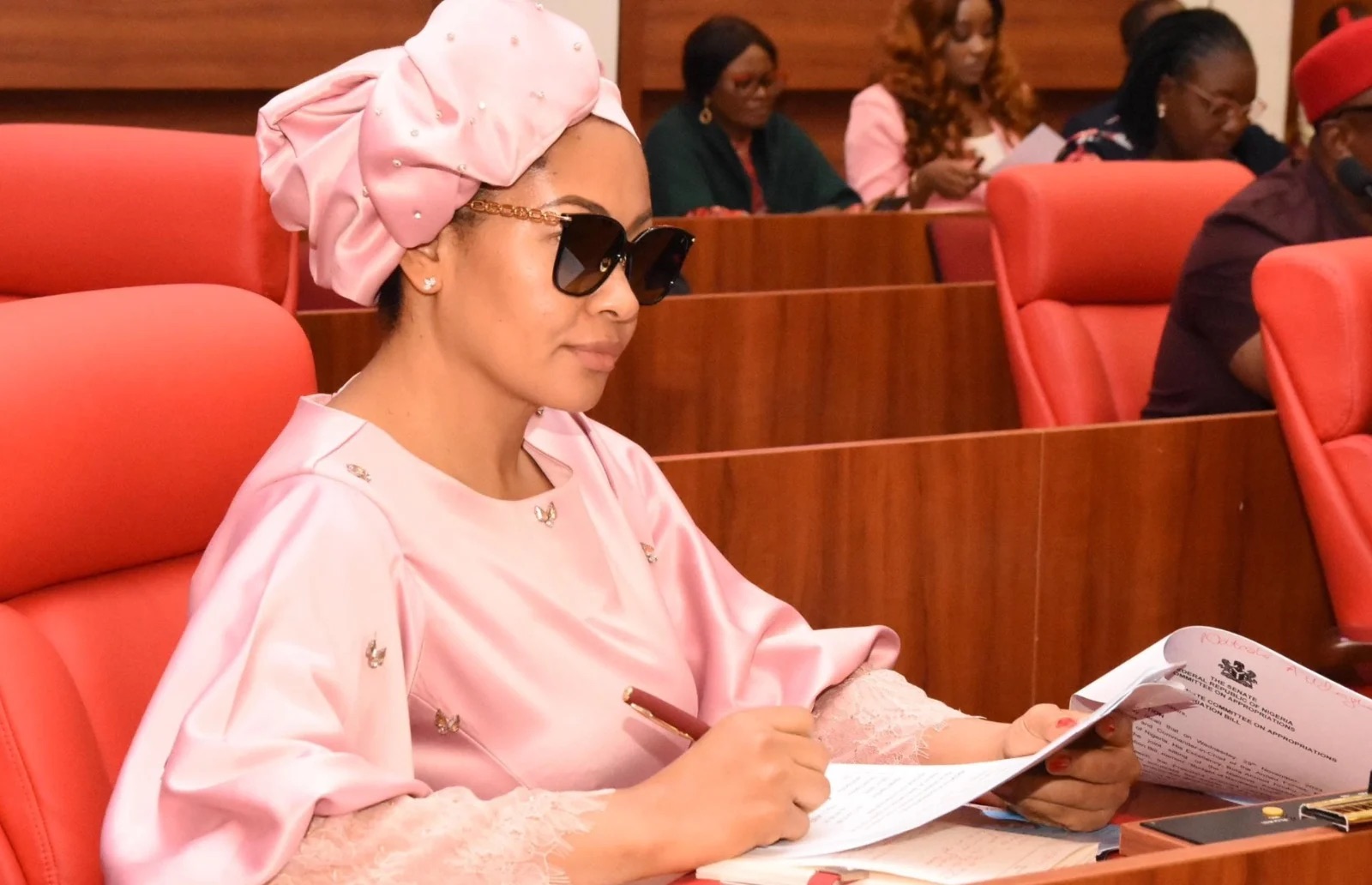 Senator Natasha Akpoti-Uduaghan pictured at the Nigerian Senate Chambers, Abuja.