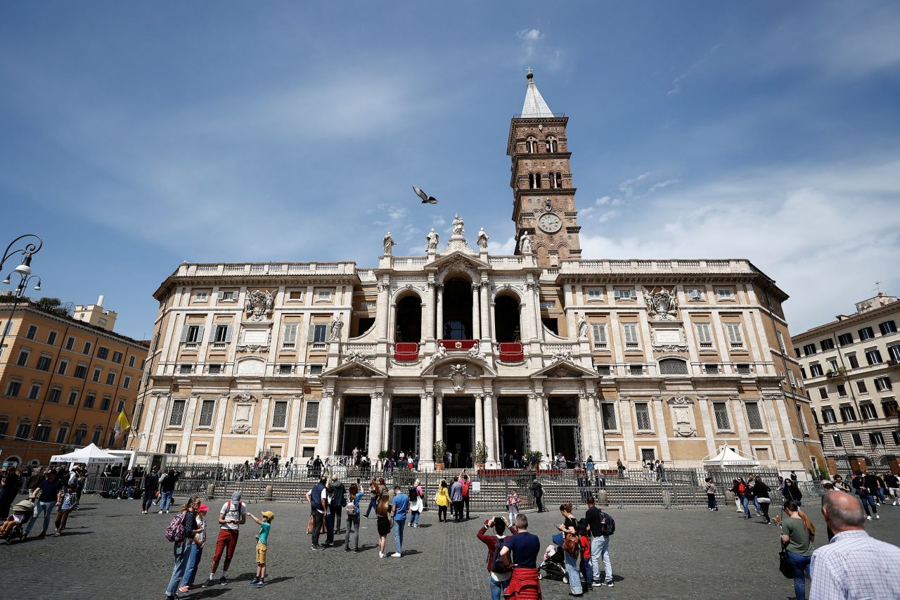 A general view of the Basilica of Santa Maria Maggiore, in Rome on Monday, April 21, 2025. | Vincenzo Livieri/REUTERS