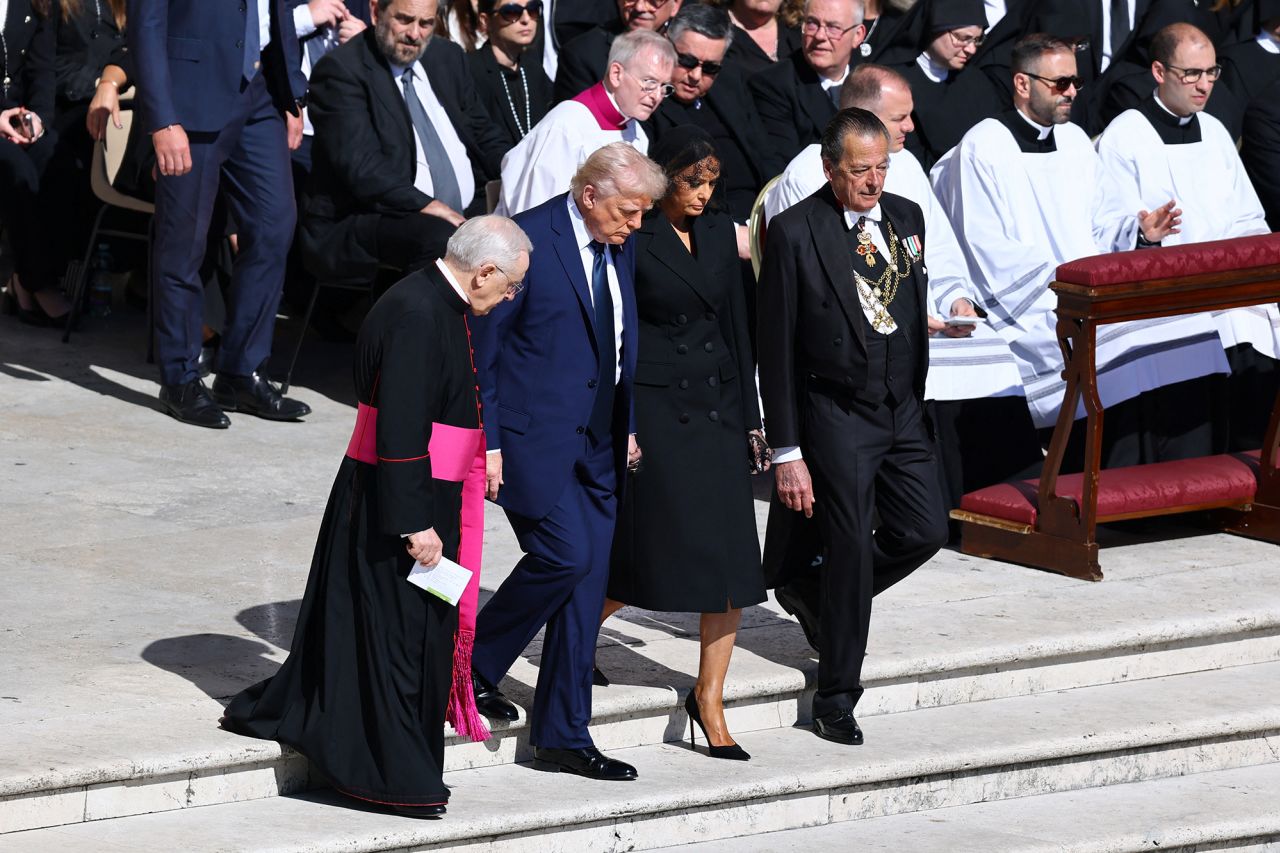 U.S. President Donald Trump and first lady Melania Trump at the Vatican on Saturday. Kai Pfaffenbach/Reuters