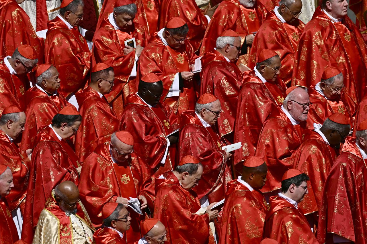 Cardinals attend the late Pope Francis' funeral ceremony at St Peter's Square at the Vatican. Filippo Monteforte/AFP/Getty Images