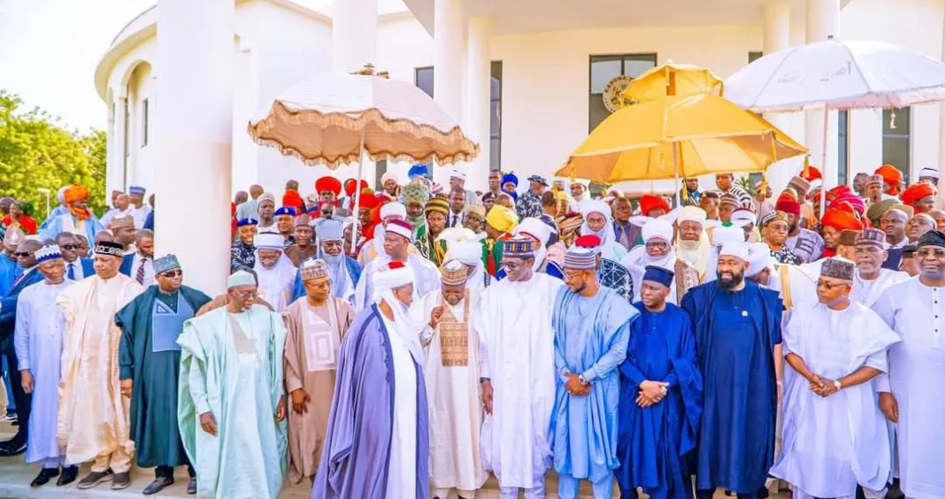 Governors and traditional leaders from Northern Nigeria pose for a photo after a meeting held at Kashim Ibrahim House, Kaduna on Saturday, May 10, 2025