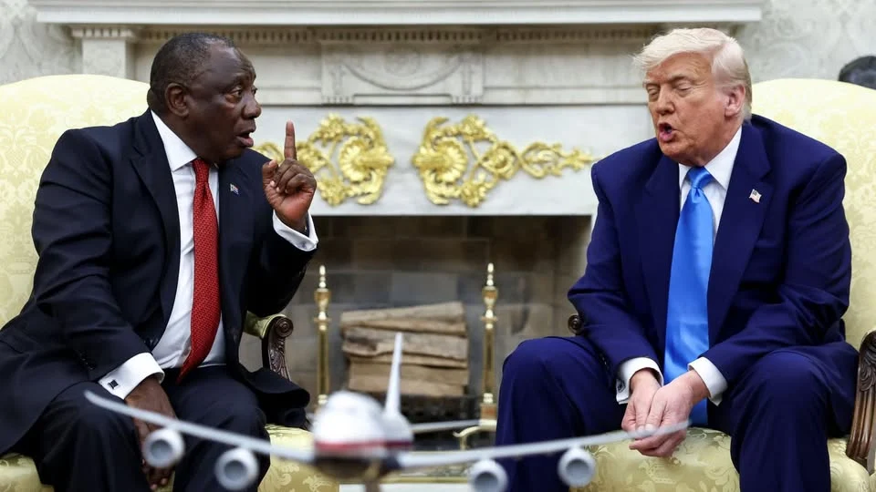 US President Donald Trump meets with South Africa's Cyril Ramaphosa at the Oval Office on Wednesday, May 21, 2025