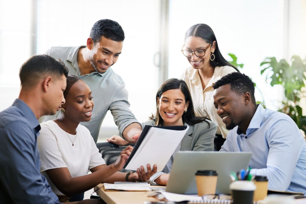 Emotional intelligence, business people, workplace, team, office, laptop