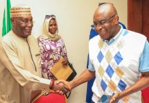 Political Jolt as INEC Withdraws Backing for David Mark-Led ADC NWC Senator David Mark shakes hands with Atiku Abubakar as African Democratic Congress (ADC) leaders hold meeting in Abuja on Thursday, September 25, 2025