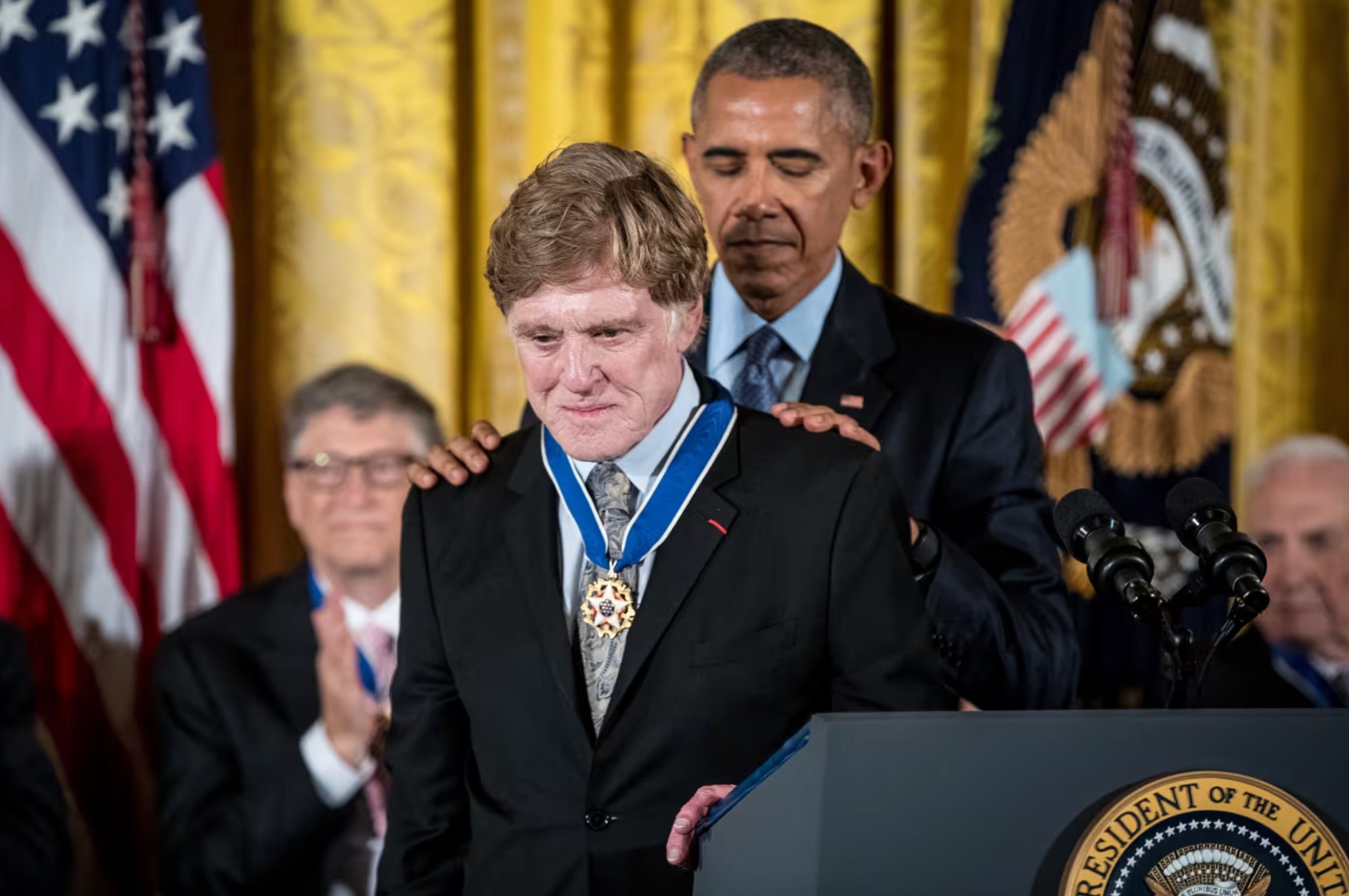 President Barack Obama presents the Presidential Medal of Freedom to Robert Redford on Nov. 22, 2016.Andrew Harnik / AP file