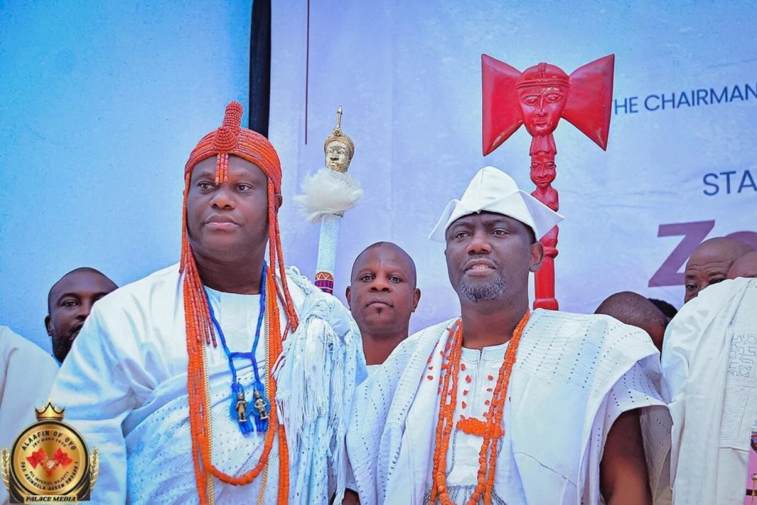 The Ooni of Ife, Adeyeye Ogunwusi, and the Alaafin of Oyo, Abimbola Owoade, pose for a photo in Lagos on Friday, October 25, 2025 The Ooni of Ife, Adeyeye Ogunwusi, and the Alaafin of Oyo, Abimbola Owoade pose for a photo in Lagos on Friday, October 25, 2025