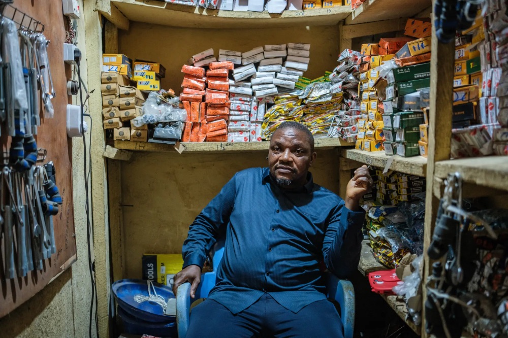 Nigeria, Mr. Umeagbalasi at his tool shop in December 2025. | Taiwo Aina for The New York Times 