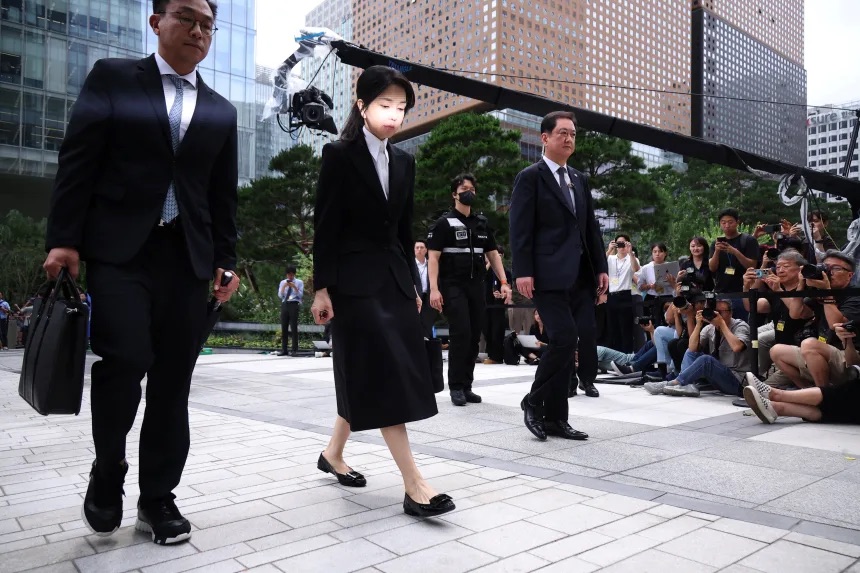 Kim arrives at the special prosecutor's office in Seoul, South Korea, on August 6, 2025. | Kim Hong-Ji/Reuters