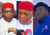 Alleged N1 Trillion Mismanagement: Abia Youth Group Pushes for Prosecution of Former Governors Kalu, Orji, and Ikpeazu L-R: Former Abia Governors Senator Theodore Orji, Senator Orji Uzor Kalu, and Okezie Ikpeazu