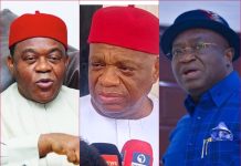 Alleged N1 Trillion Mismanagement: Abia Youth Group Pushes for Prosecution of Former Governors Kalu, Orji, and Ikpeazu L-R: Former Abia Governors Senator Theodore Orji, Senator Orji Uzor Kalu, and Okezie Ikpeazu