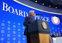 Trump Launches Board of Peace to Address Global Conflicts US President Donald Trump addresses the "Board of Peace" meeting during the World Economic Forum (WEF) annual meeting in Davos on January 22, 2026. Switzerland Davos Trump | Evan Vucci
