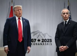 ‘Respect Our Sovereignty’: Canadian PM Carney Rebukes Trump for Contacts With Alberta Secession Group President Donald Trump meets with Canada’s Prime Minister Mark Carney at the G7 Summit in June 2025. | AFP via Getty Images)