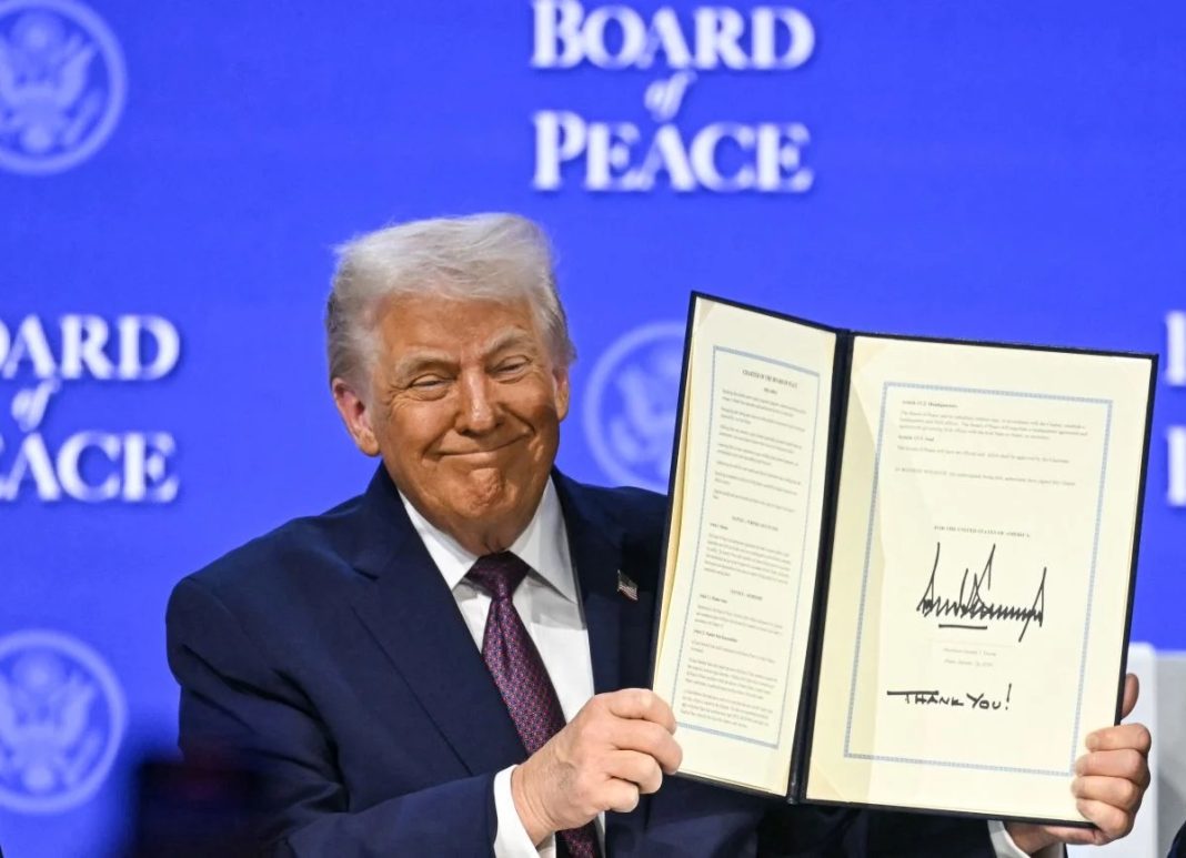 Trump launches Board of Peace that some fear rivals UN US President Donald Trump holds a signed founding charter at the 