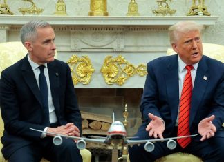 Canada Pushes Back After Trump’s Davos Remarks Question Its Sovereignty President Donald Trump meets with Canadian Prime Minister Mark Carney in the Oval Office at the White House on May 6, 2025. | Anna Moneymaker/Getty Images