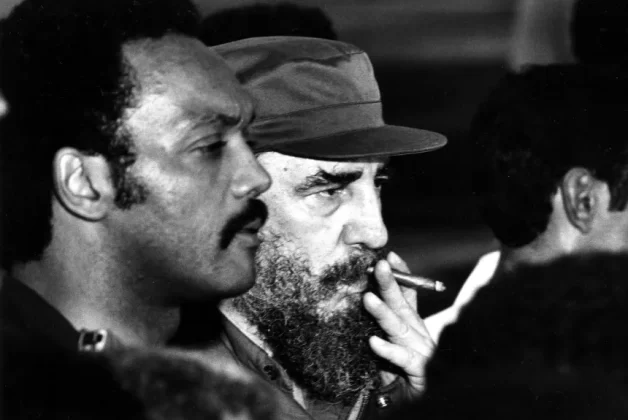 Rev. Jesse Jackson, left, and President Fidel Castro speak to reporters at Jose Marti Airport in Havana after Castro released Cuban and American political prisoners to Jackson in this June 28, 1984, file photo. Charles Tasnadi/AP