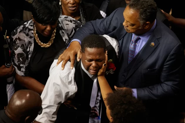 Jackson tries to comfort...